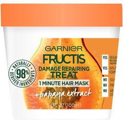 Garnier Fructis Mascarilla 1 minuto papaya brinda brillo suave