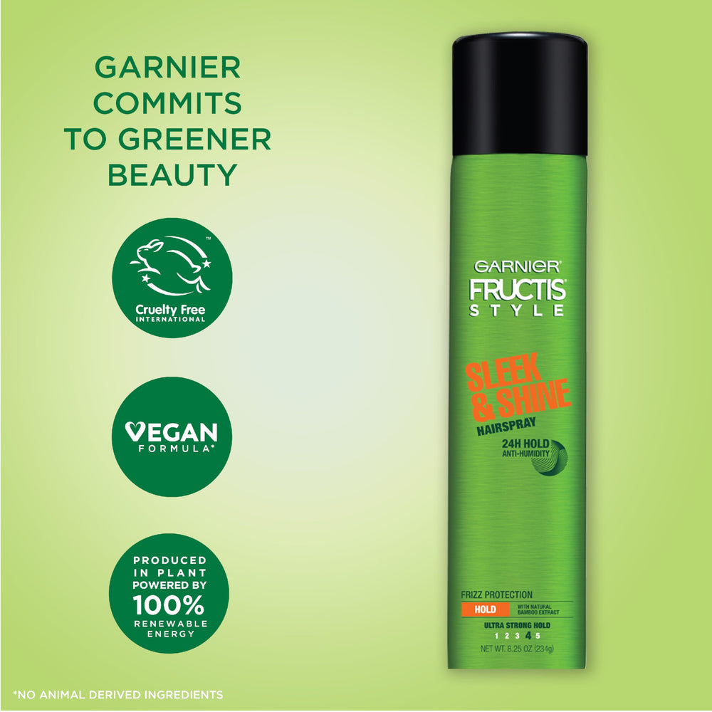 Garnier Fructis Style Sleek and Shine, protección contra la humedad para estilo duradero.