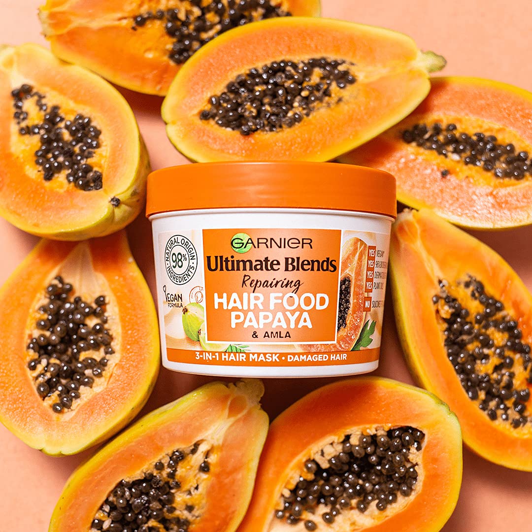 Garnier Hair Food Papaya 3-en-1: mascarilla de 3 minutos para nutrición rápida