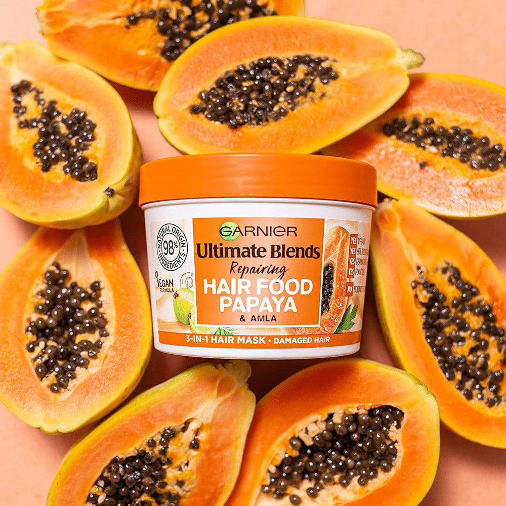 Garnier Hair Food Papaya 3-en-1: mascarilla de 3 minutos para nutrición rápida