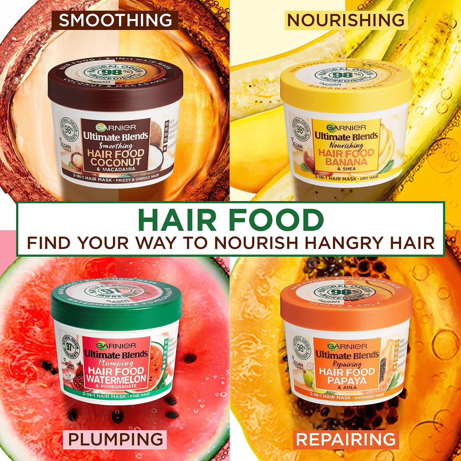 Garnier Hair Food Papaya 3-en-1: textura fundente que se funde al cabello