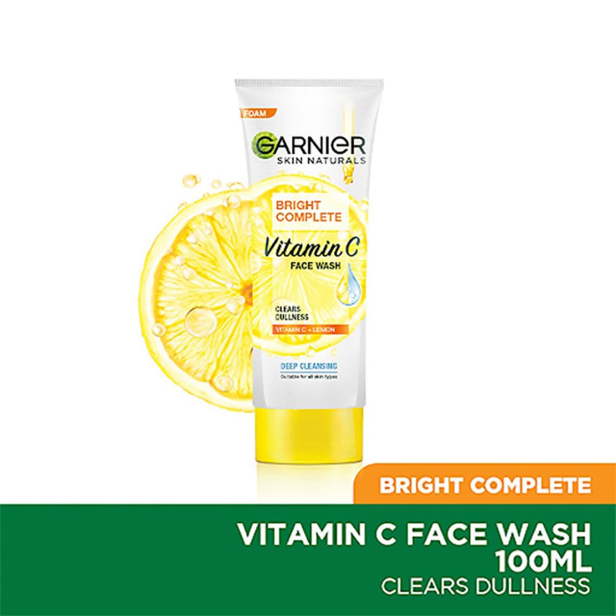 Garnier Limpiador facial iluminador, textura en gel para una limpieza rápida.
