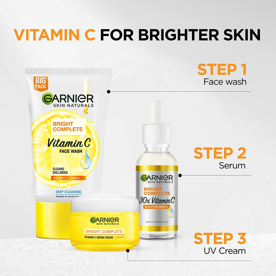 Garnier Luz Completa Suero-Crema, efecto brillo suave.