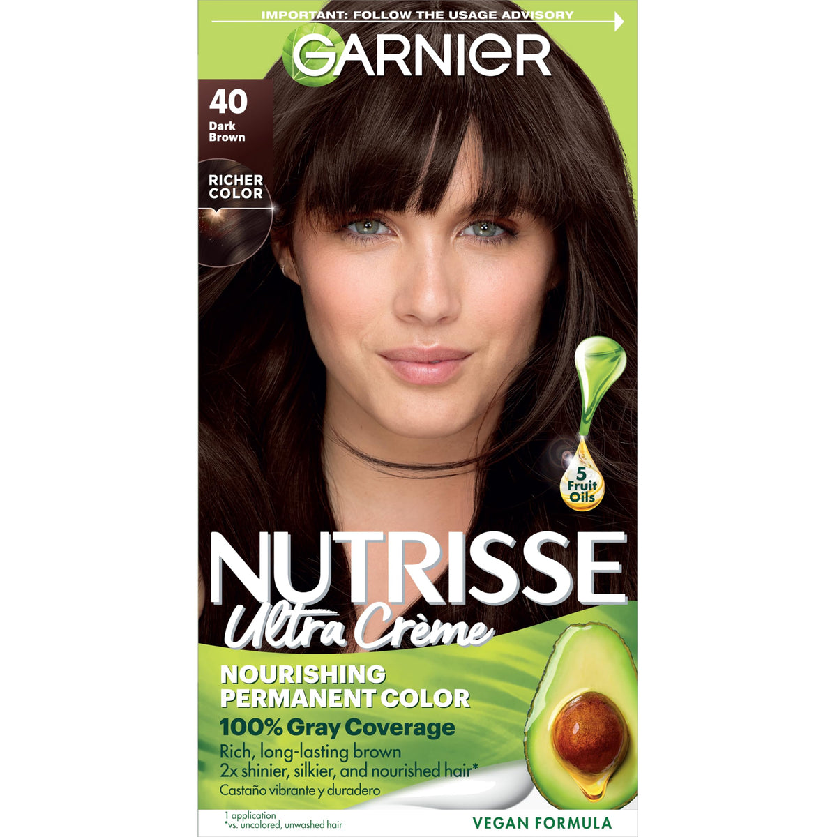 Garnier Nutrisse ampolla-aceite-fruta nutre durante la coloración.