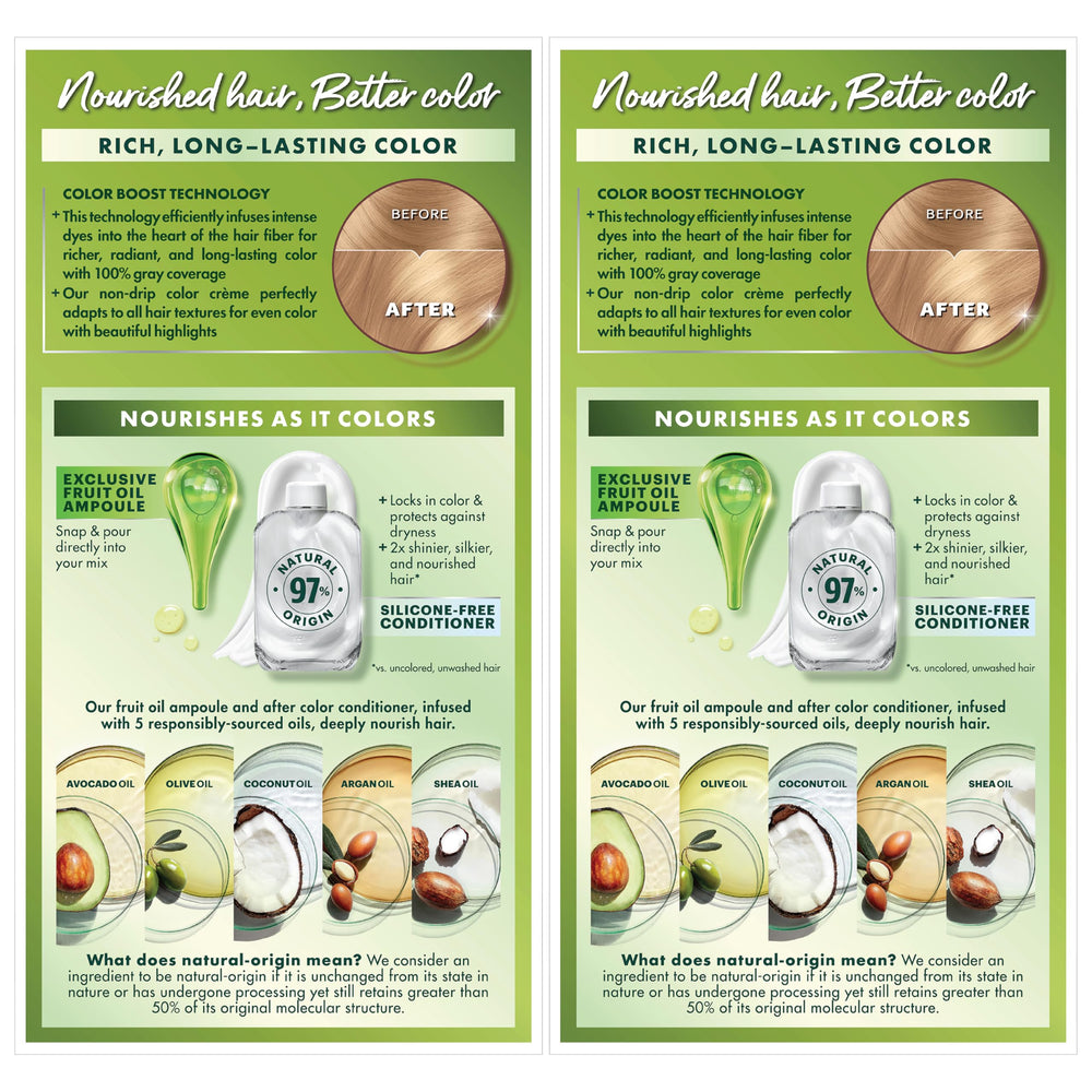 Ampolla de fruto aceite de Garnier Nutrisse para enriquecer la coloración.