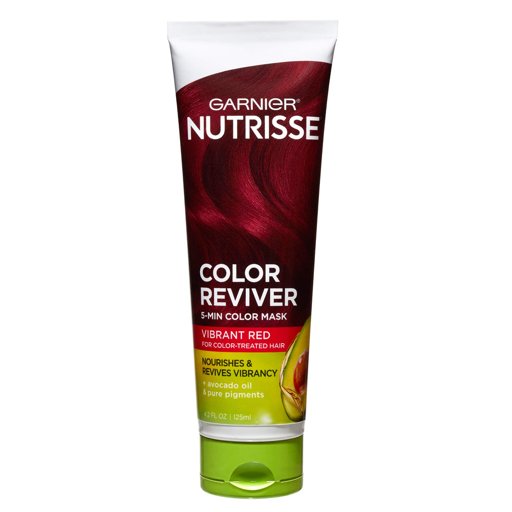 Garnier Nutrisse Color Reviver, envase del producto, color duradero y fácil de usar.