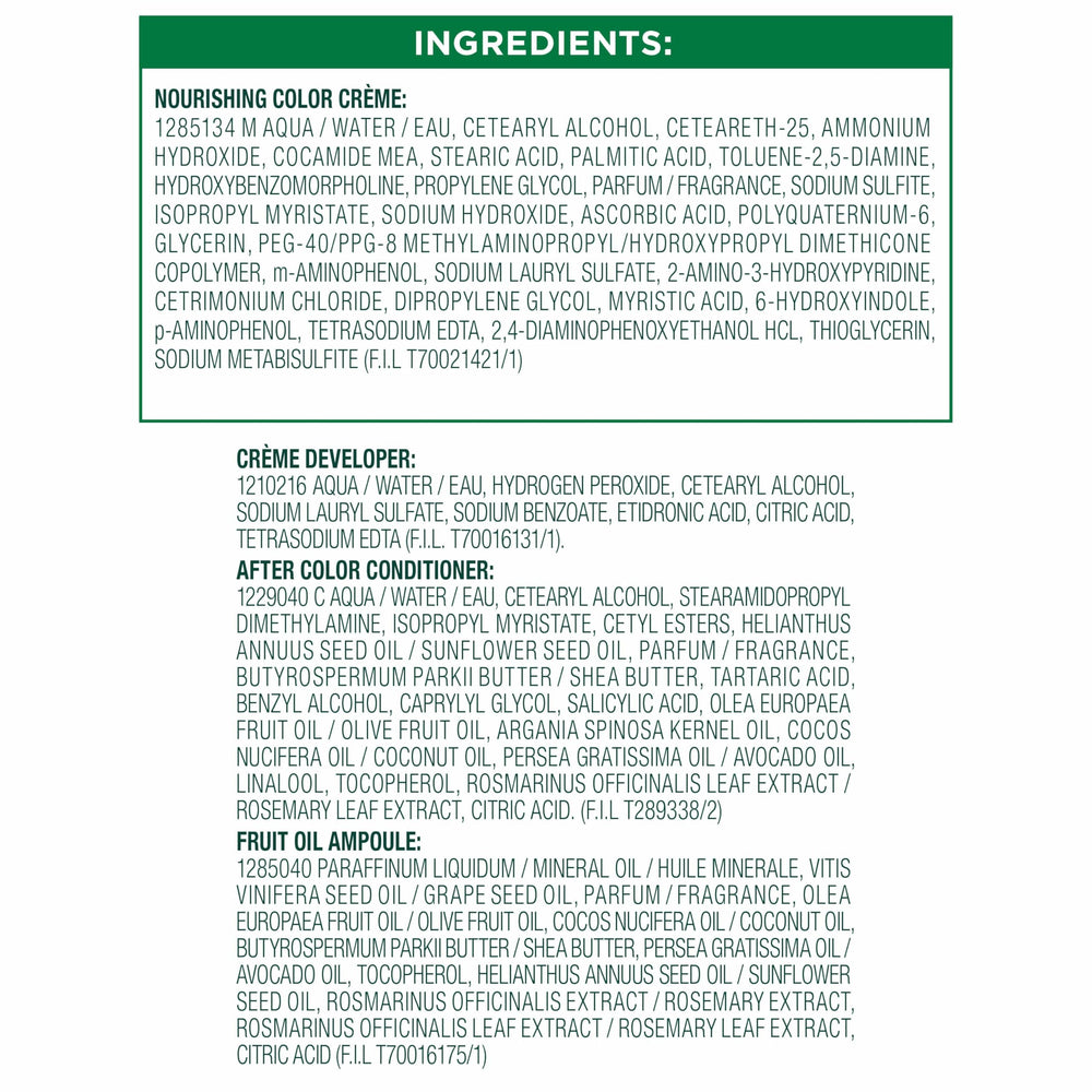 Garnier Nutrisse tratamiento post-color con aceites para brillo y nutrición.