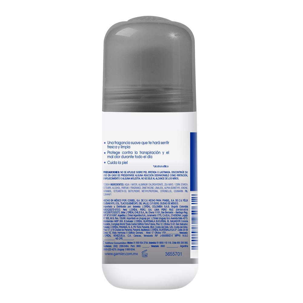 Garnier Obao Desodorante Rodillo, etiqueta de sensibilidad para confianza diaria.