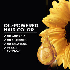 Garnier Olia con aceites de girasol y camelia para color profundo.