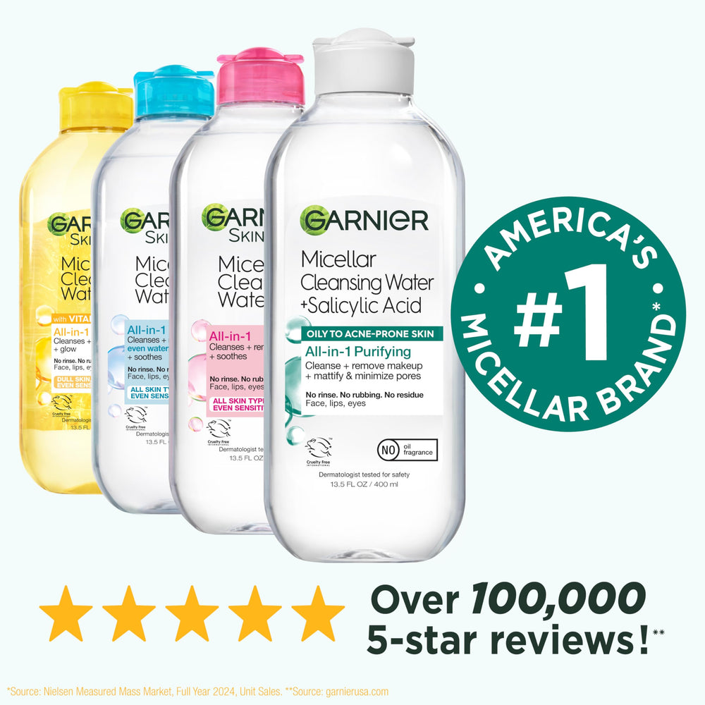 Garnier Pack de 2, dos botellas listas para rutina diaria.