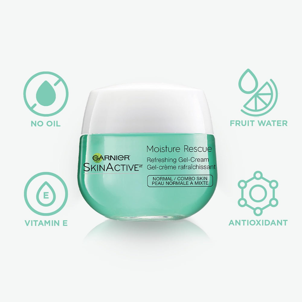 Garnier Rescate de Hidratación: textura suave que hidrata sin engrasar, ideal para piel mixta.