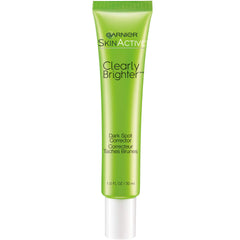 Garnier SkinActive Correcteur Taches Sombres sur flacon, éclaircissement potentiel du teint.