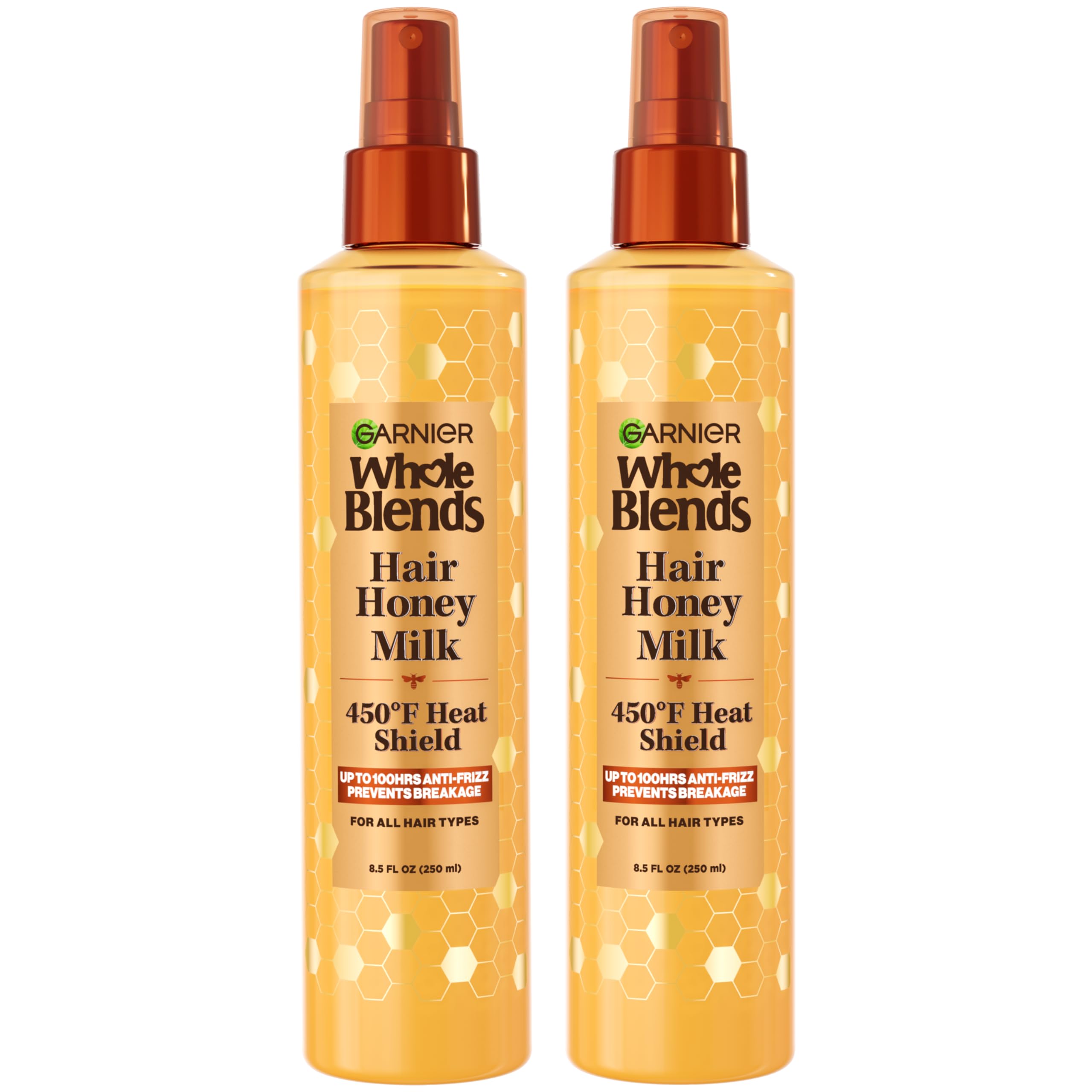Garnier Whole Blends Hair Honey Milk protege el cabello con calor.