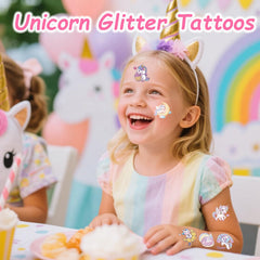 Tatuajes destellos Garsellen rostro para niñas, precortados y fáciles de aplicar.