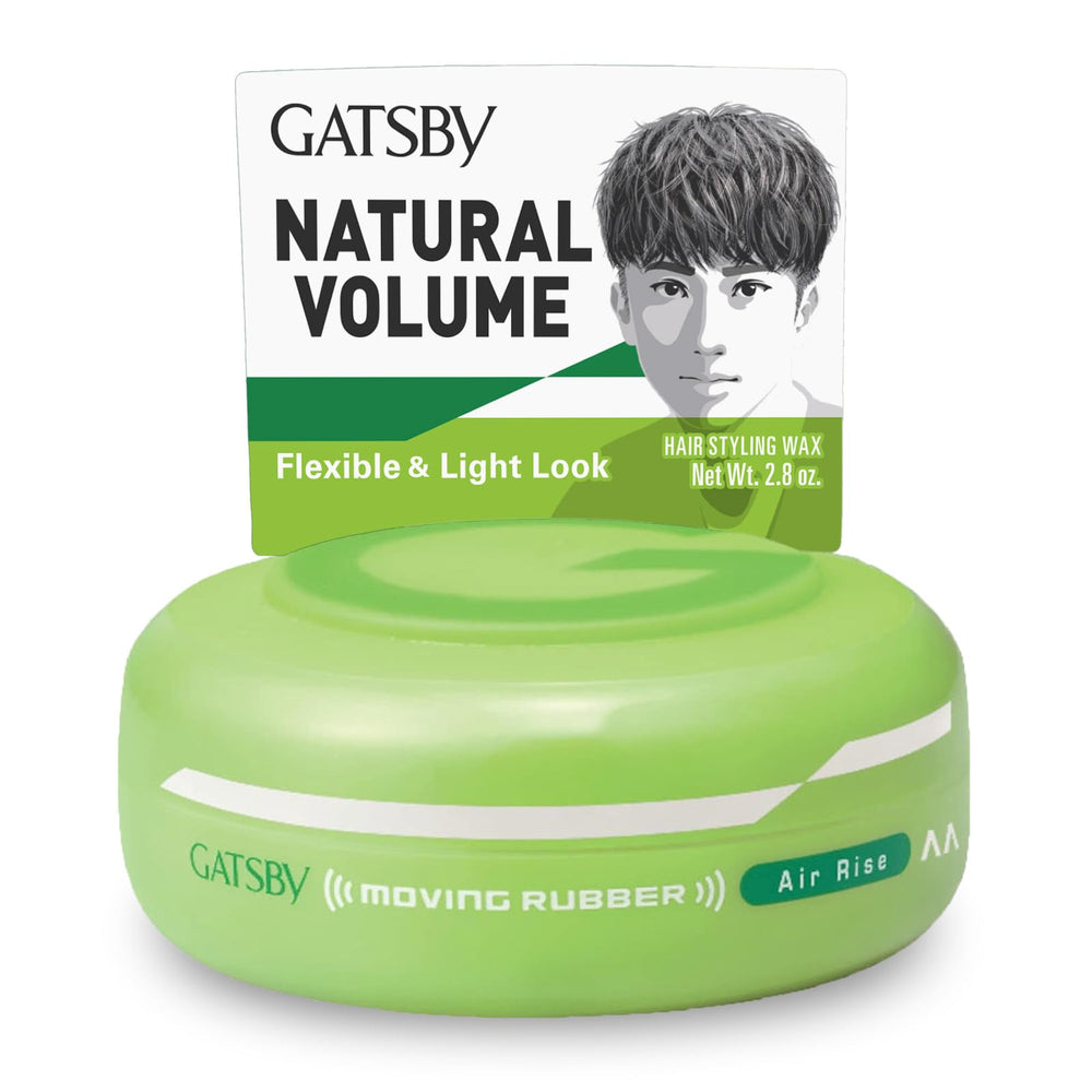 Gatsby Moving Rubber Air Rise: botella de cera para peinados con volumen ligero.