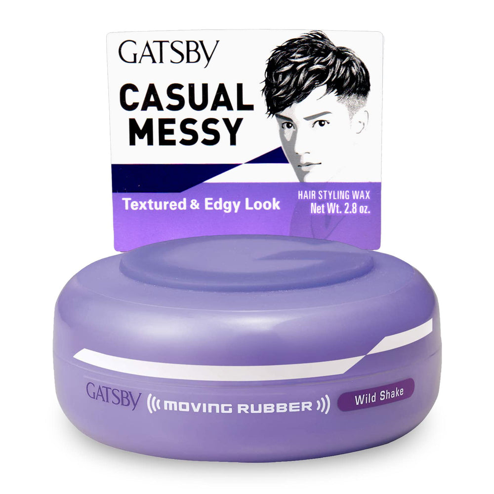 Gatsby Moving Rubber Wild Shake: cera con textura tridimensional para peinado dinámico.