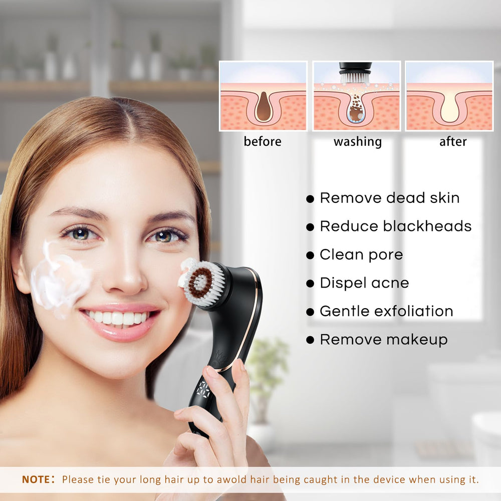Gaurins rotación 360 grados, limpieza profunda de poros y maquillaje persistente.