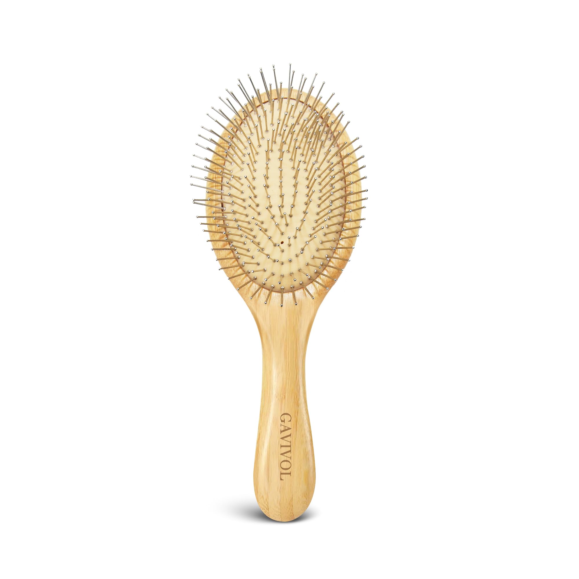 Cepillo GAVIVOL de bambú para cabello suave y antiestática en cada pasada.