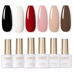 GAOY esmalte gel blanco, acabado brillante y duración prolongada con base y top coat