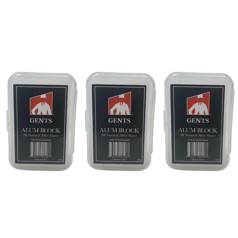 G.B.S Gents Alum Block with plastic case, 3.5 oz pack, travel-ready
