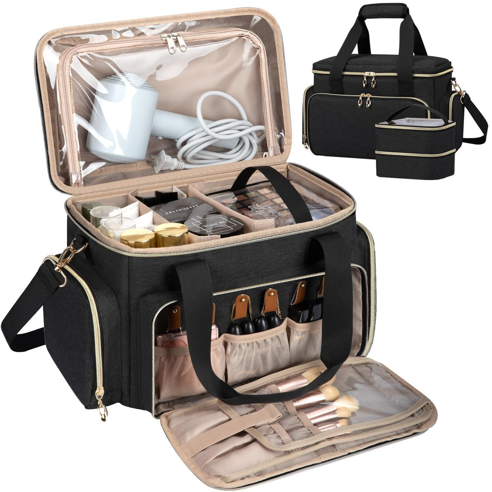 GDNasist gran estuche maquillaje frontal, ideal para organización rápida durante viajes.