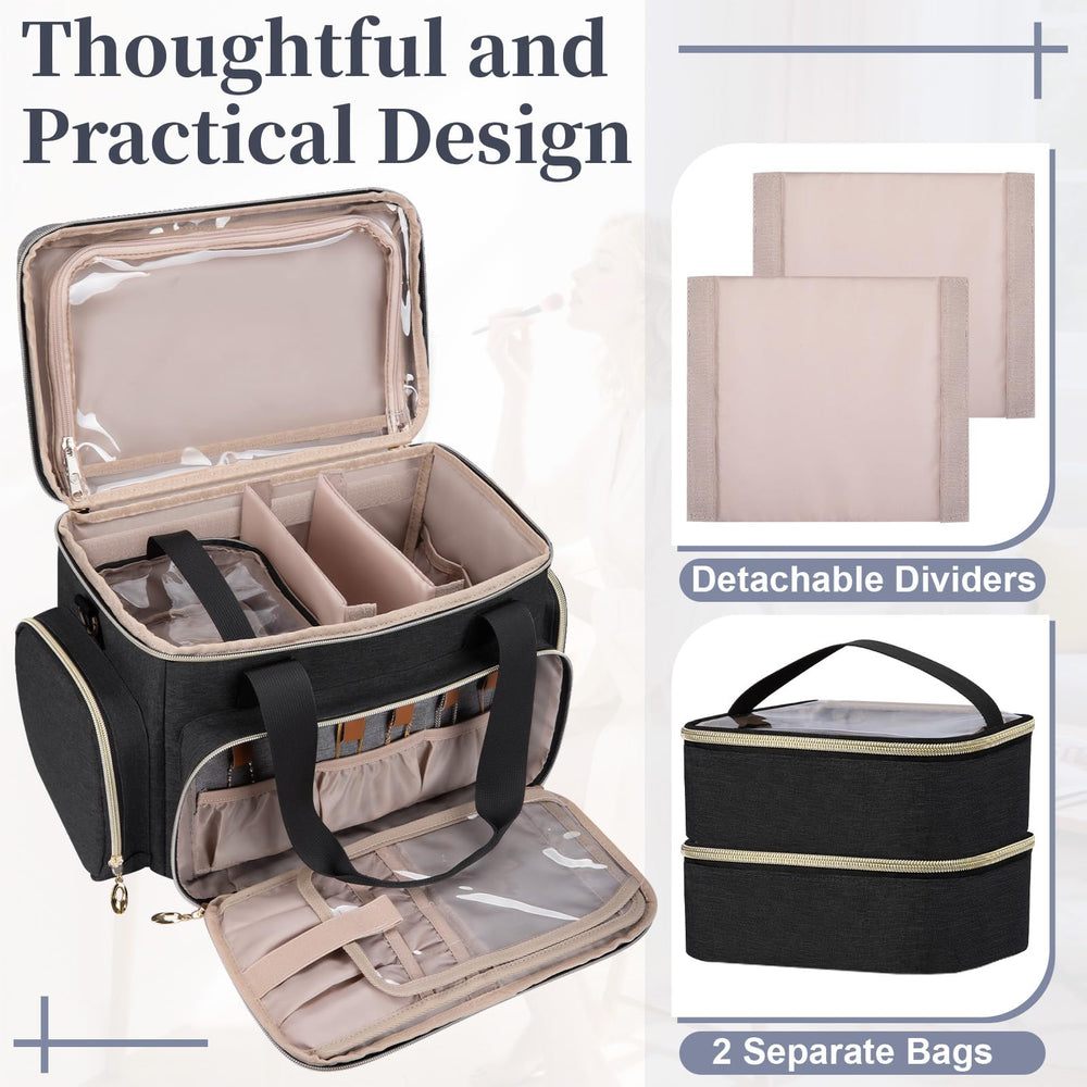 GDNasist gran estuche maquillaje revestimiento nylon para durabilidad.
