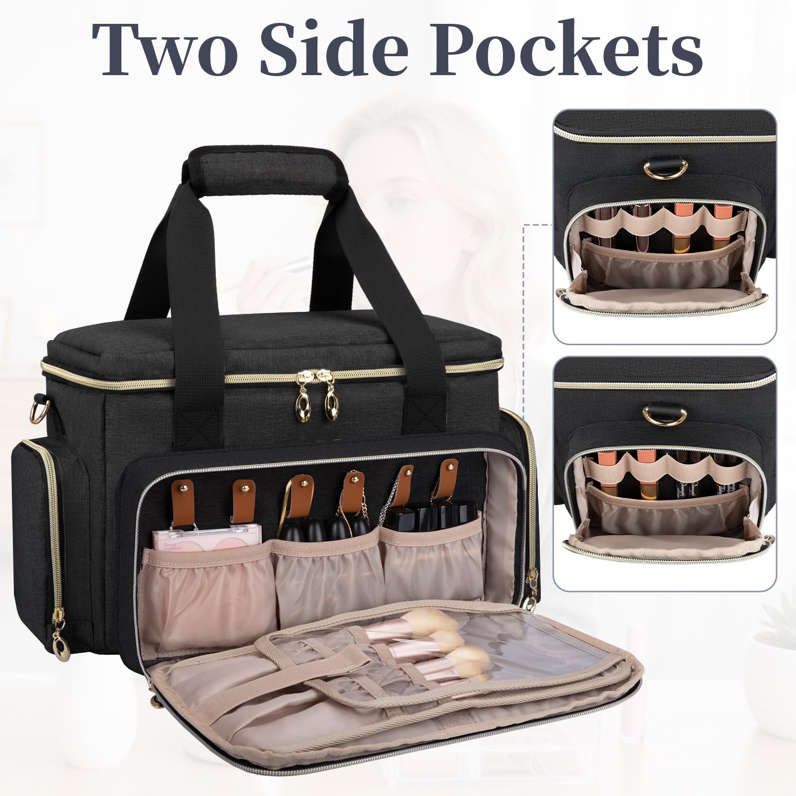 GDNasist gran estuche maquillaje usos múltiples para viaje y casa.