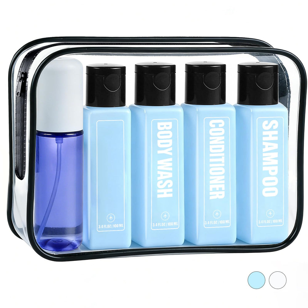 GearTrust botellas de viaje para champú con tapa a prueba de fugas, ideales para maletas.