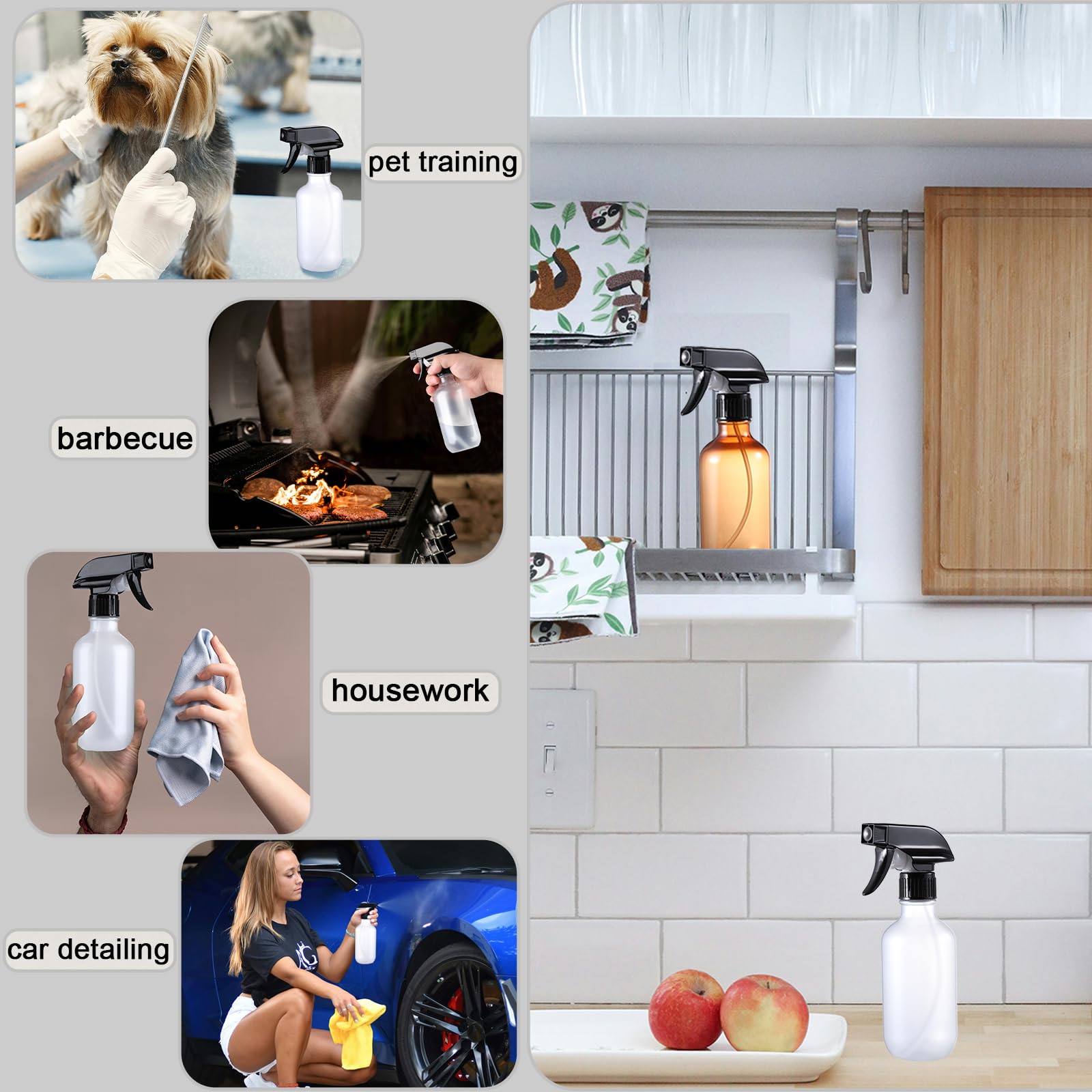 GearTrust atomizador para limpieza del hogar, rocía sin derrames en la cocina.