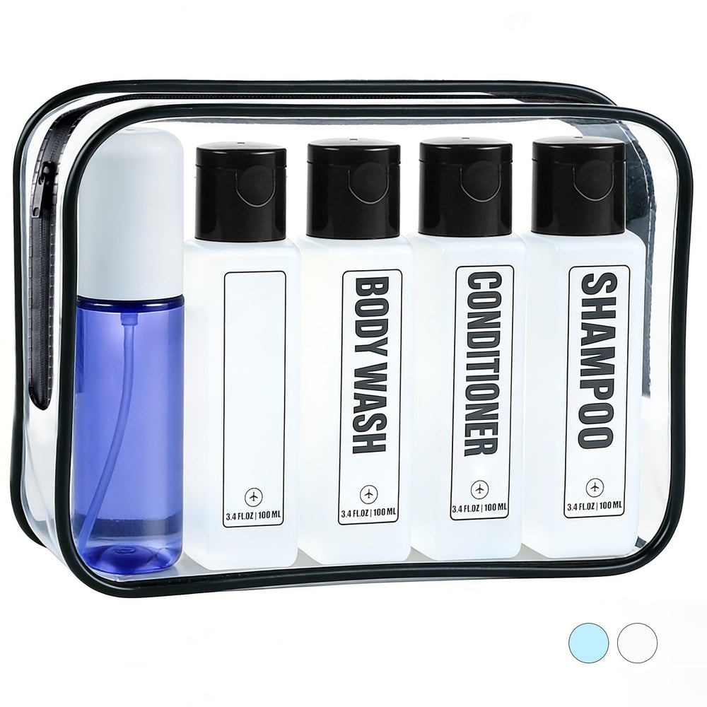 GearTrust set de 5 botellas de viaje antifugas para cualquier viaje