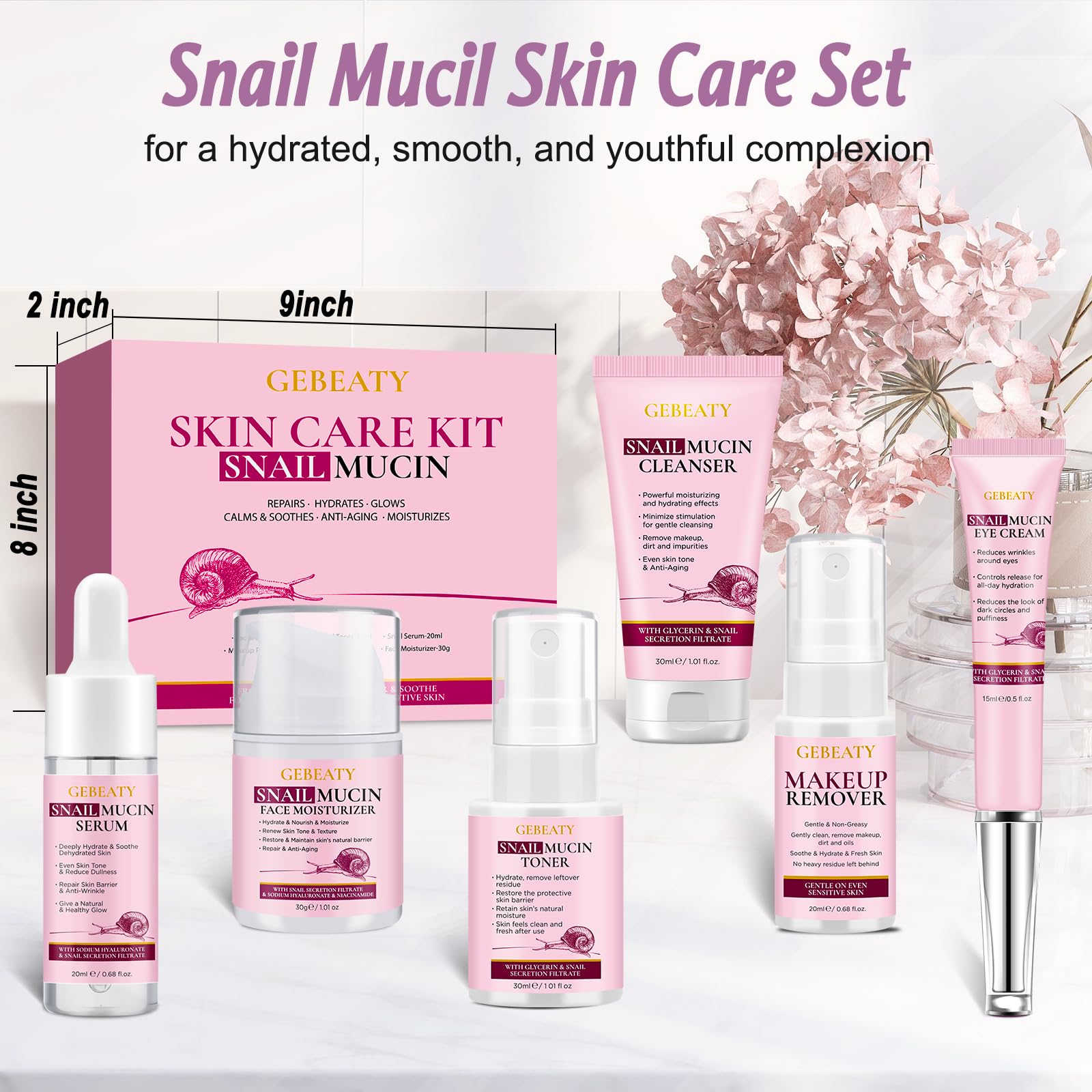 Crema hidratante de mucina de caracol GEBEATY para piel suave