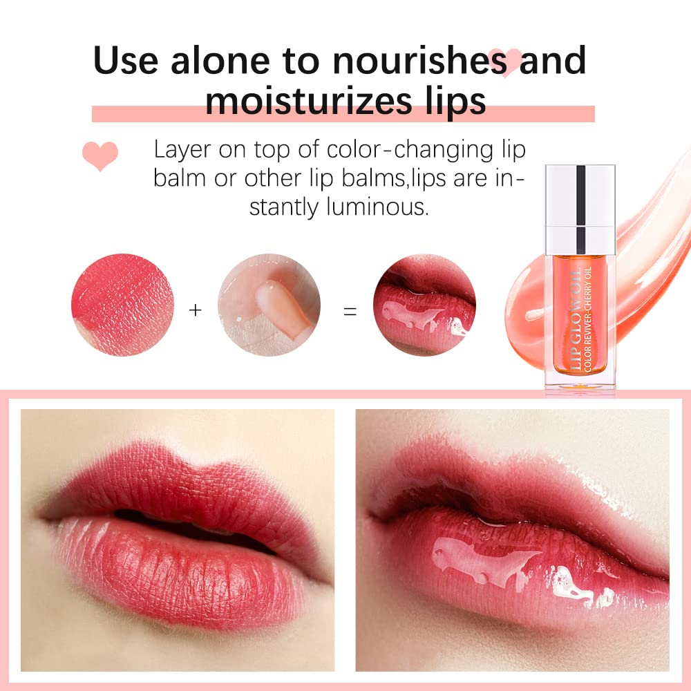GECOMO Aceite Brillo Labios, aplicación diaria fácil con brillo natural.