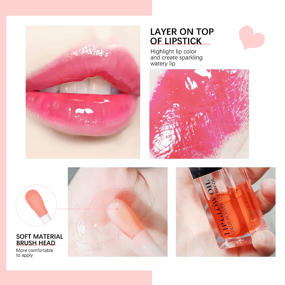 GECOMO Lip Glow Oil tono cherry, acabado brillante y jugoso