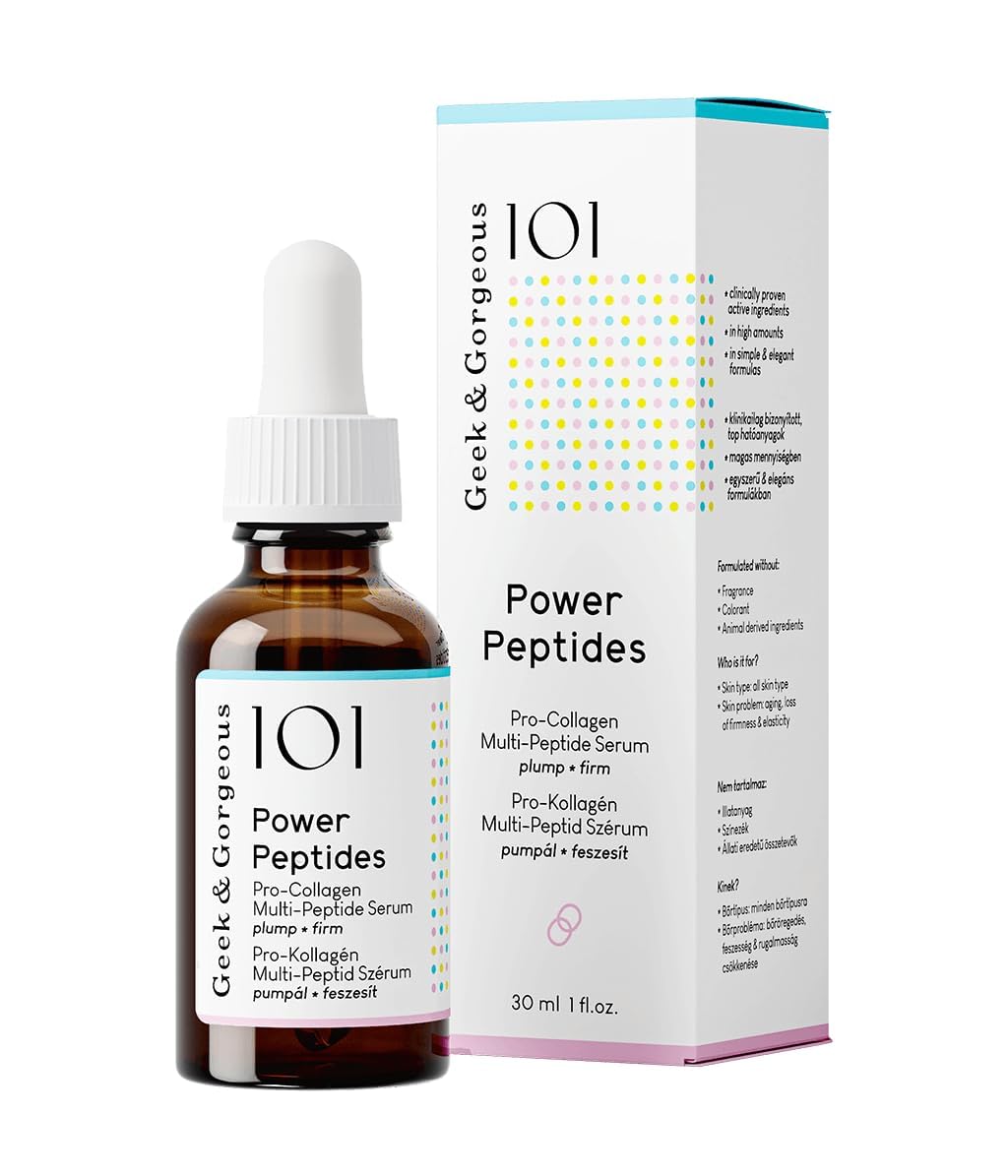 Geek & Gorgeous Power Peptides Serum, textura lechosa para aplicación suave.