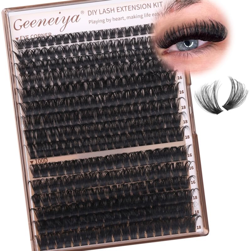 Geeneiya agrupaciones volumen 16-18 mm para look denso y natural