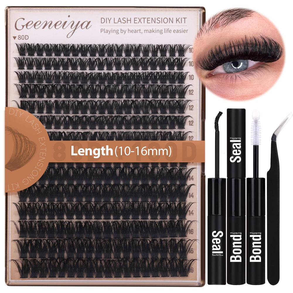 Geeneiya Conjunto volumen pestañas 10-16mm para un look más denso y natural