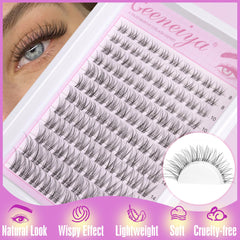 Geeneiya fibras pestanas wispy 8-16mm para un efecto suave y natural