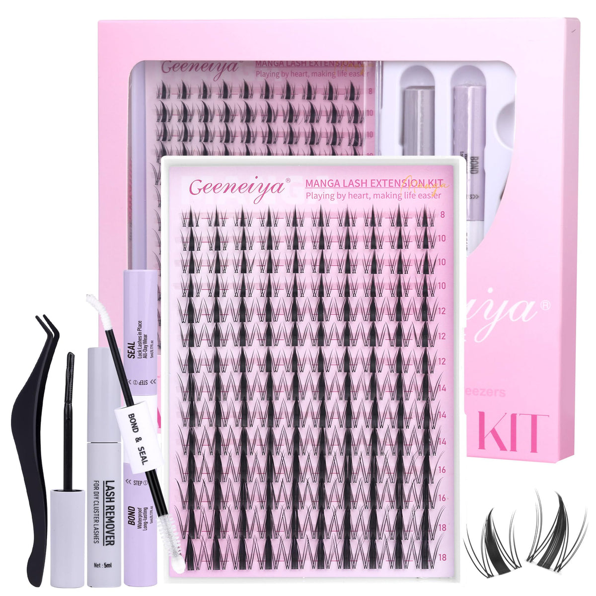 Geeneiya kit-clusters pestanas, look natural con volumen