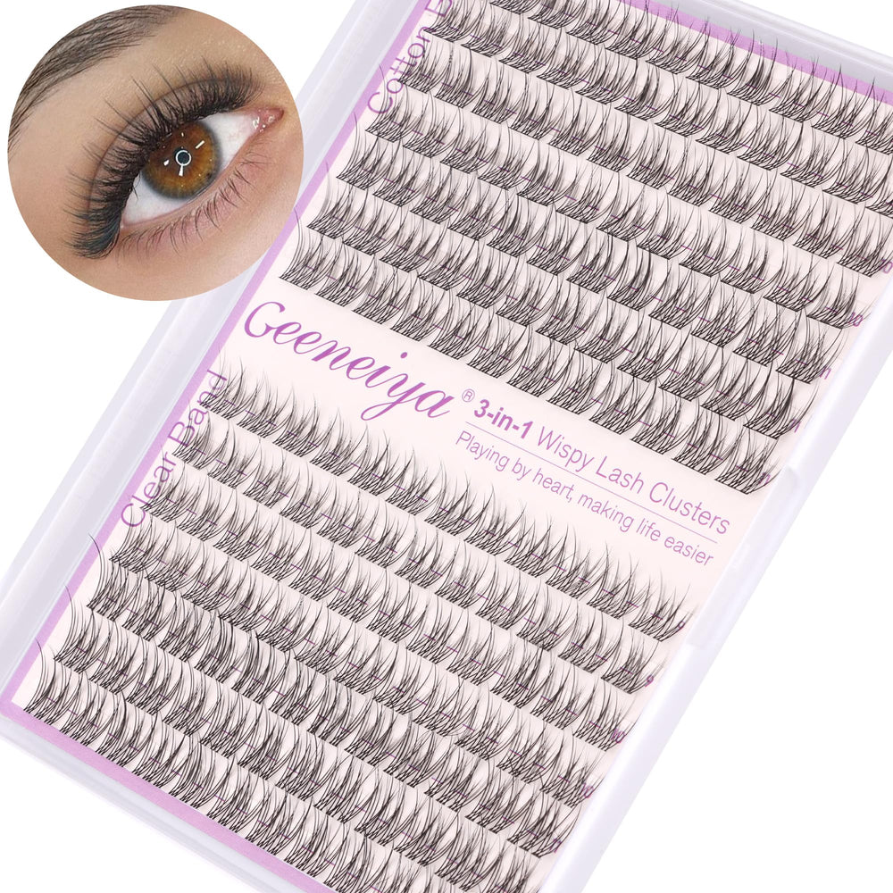 Geeneiya lash clusters con banda clara para un look natural y integración perfecta