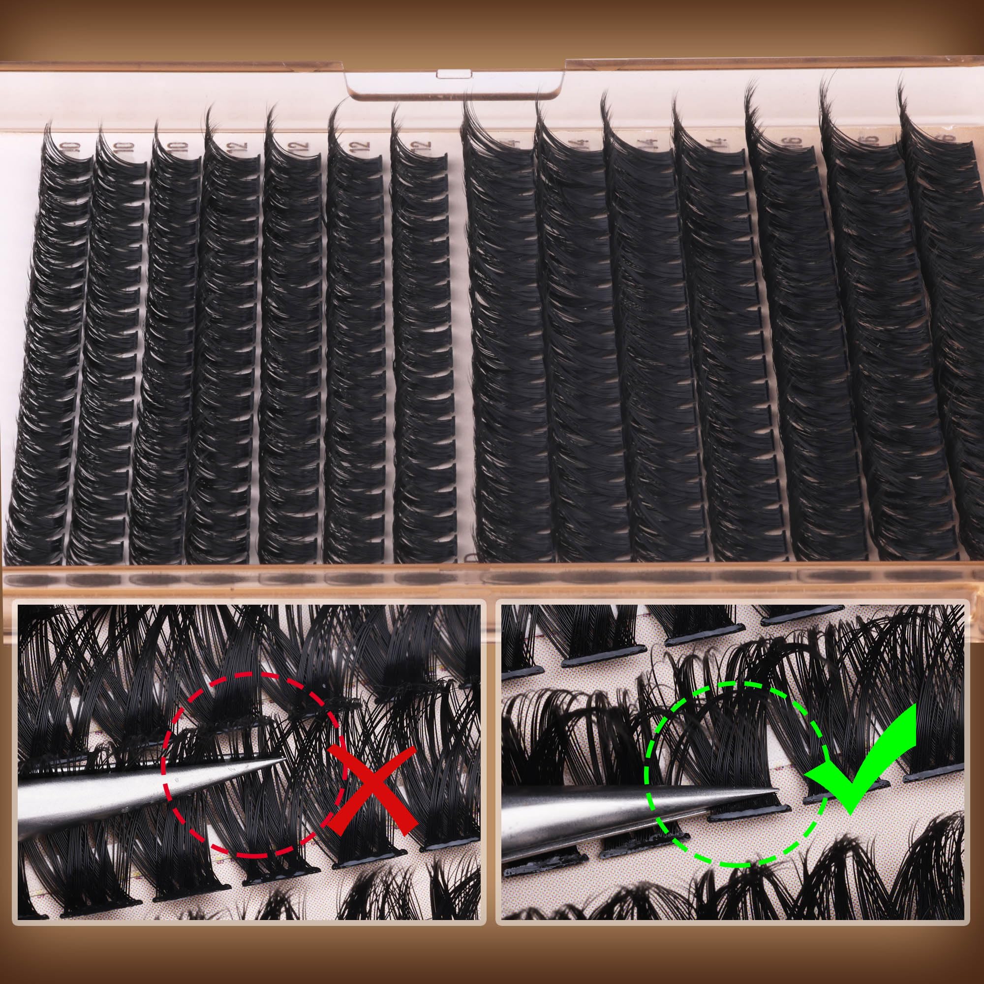 Geeneiya Pestañas cluster D curl para un volumen natural