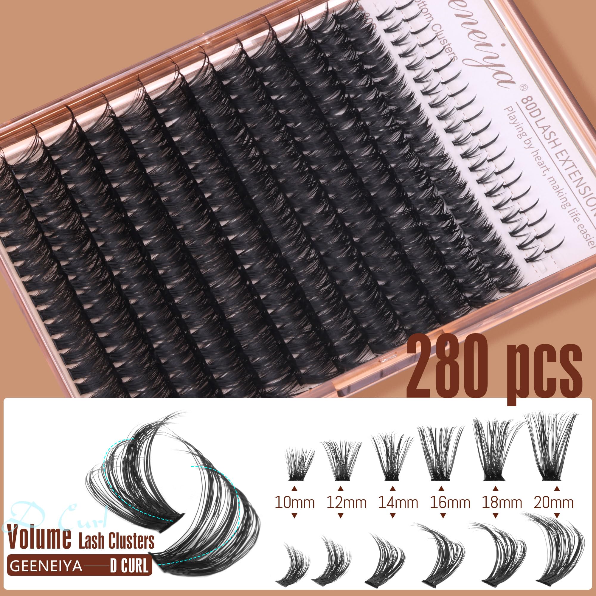 Geeneiya cluster negro mate para look suave y natural