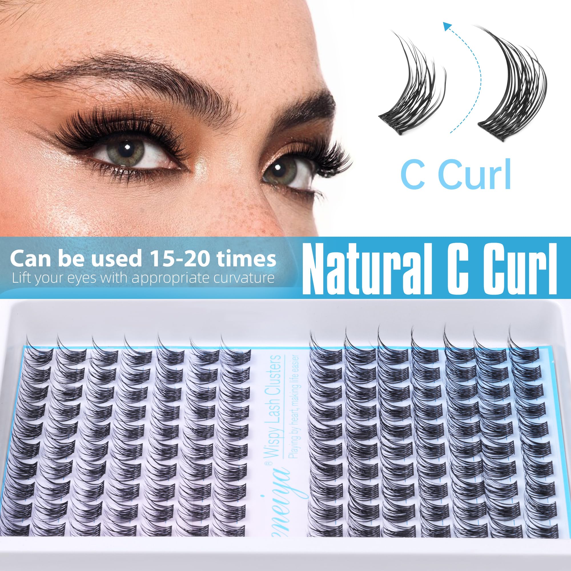 Geeneiya pestanas diseño natural con efecto apilado, mirada equilibrada