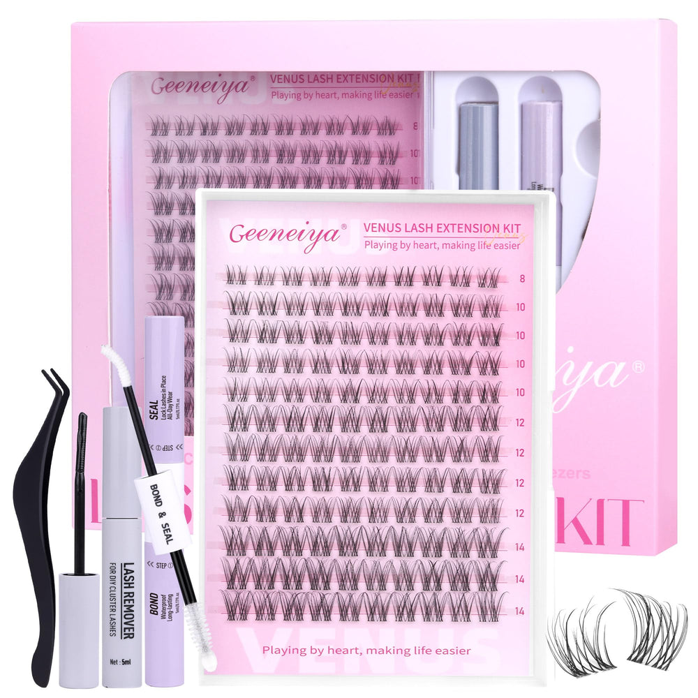 Geeneiya Venus Pestañas Agrupadas kit empaquetado para una apariencia natural y uso diario sencillo.