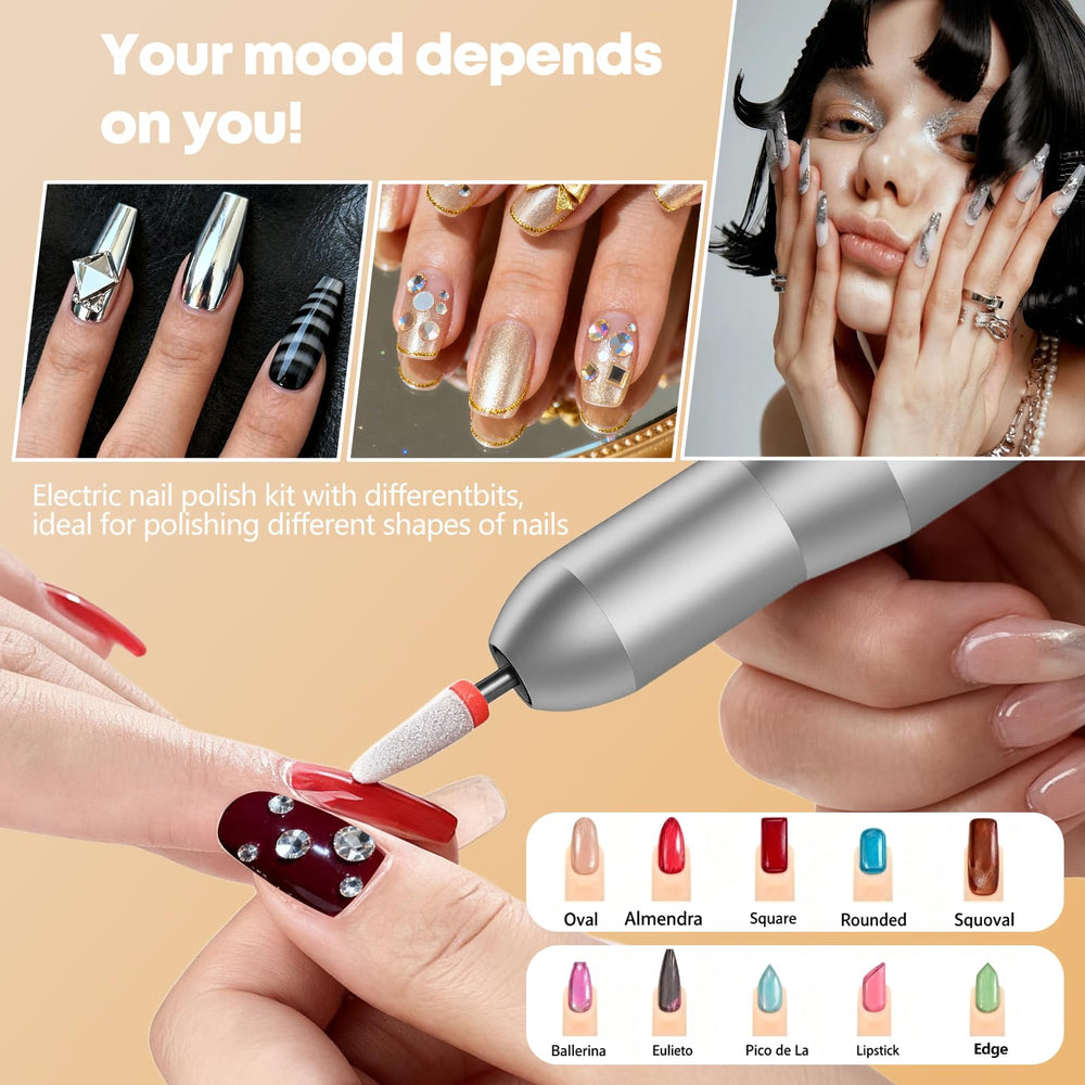 GEEZO kit de uñas con 6 puntas de oro para versatilidad.