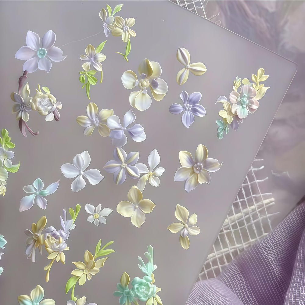 Gehaiwo conjunto flores 3D para uñas y manualidades.