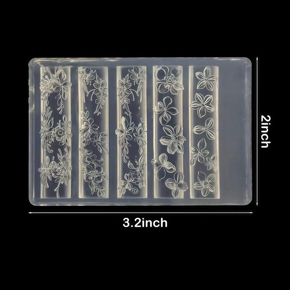 Gehaiwo molde silicona uñas diseños florales para arte.