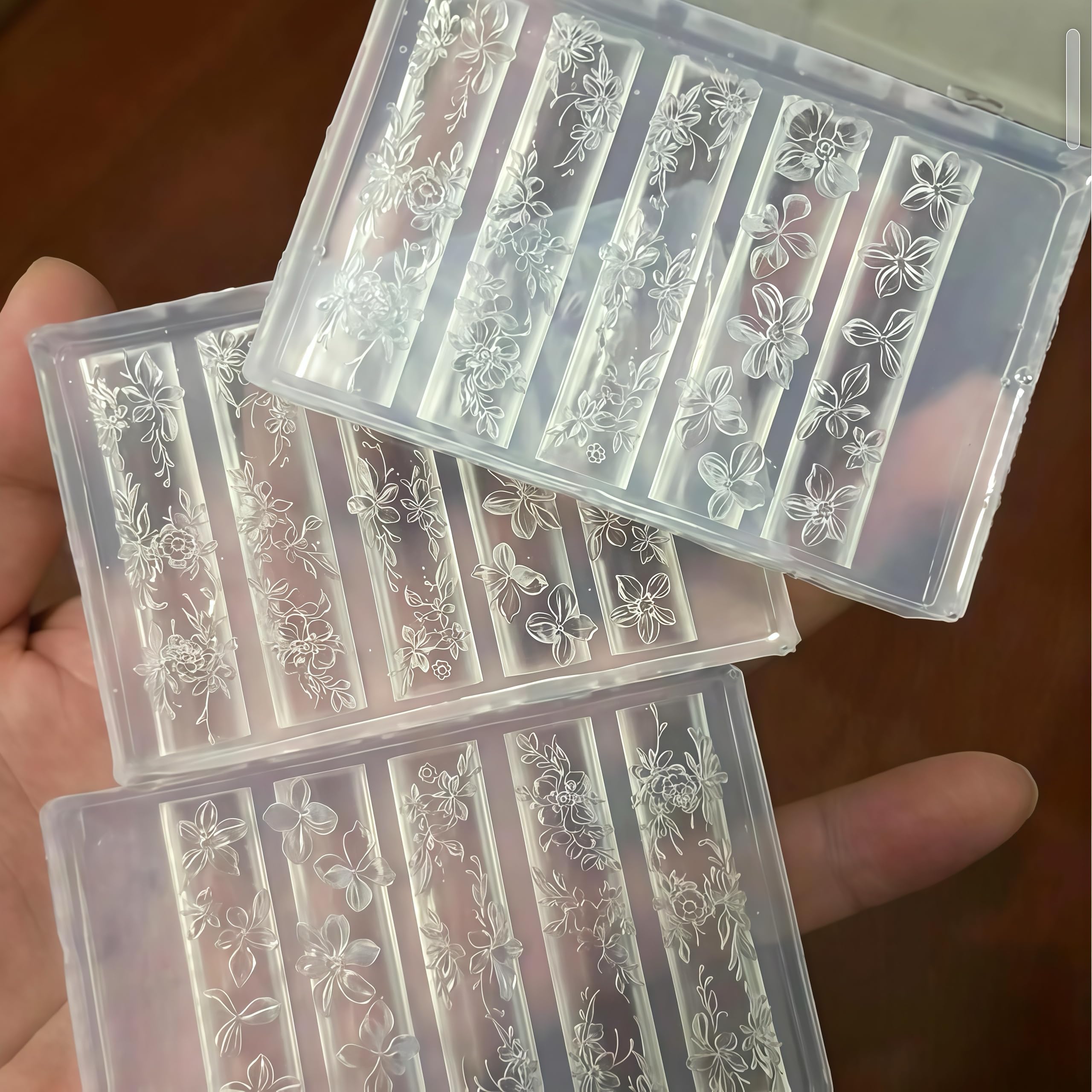 Gehaiwo molde silicona uñas flores 3D, fácil limpieza.