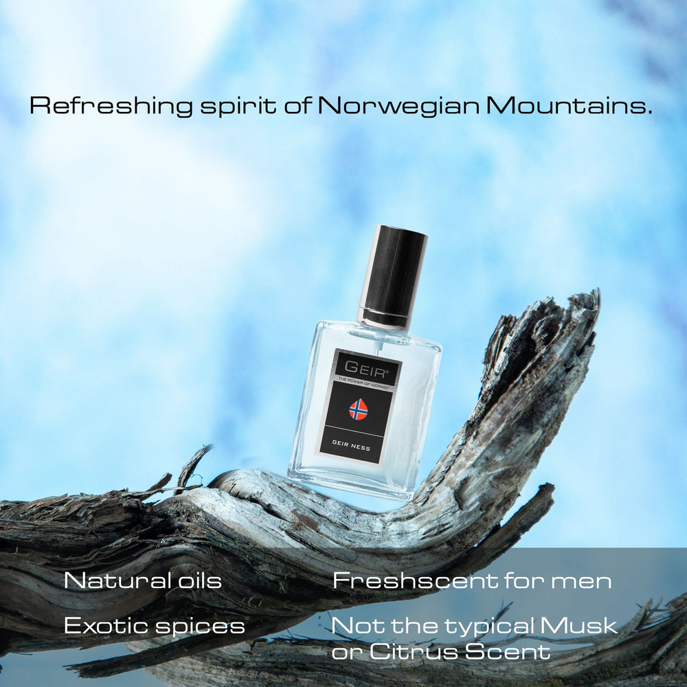 Geir Ness Eau de Parfum para Hombre, frasco portátil ideal para llevar en la bolsa.