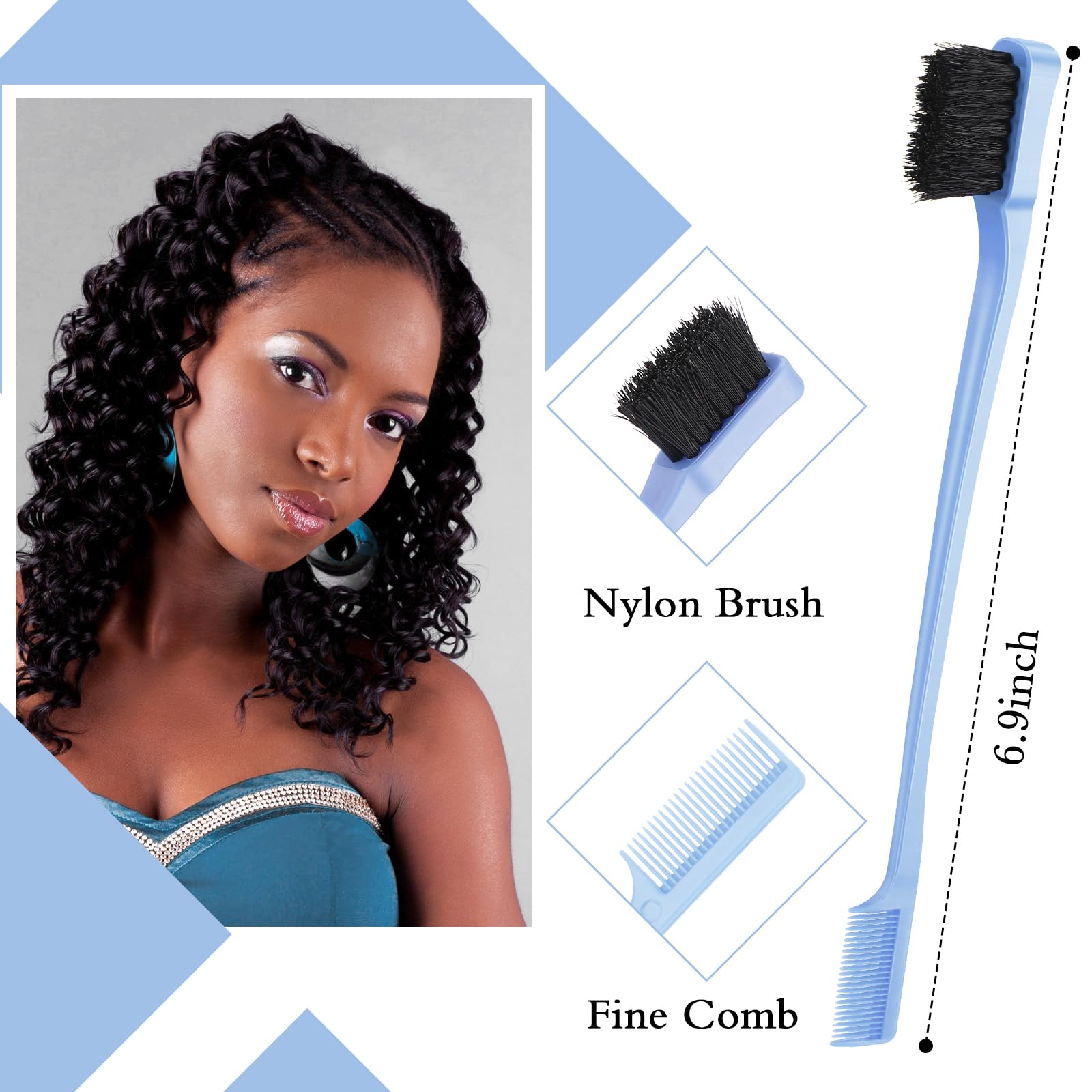 Geiserailie cepillo de pelo con borde de nylon, suave y firme
