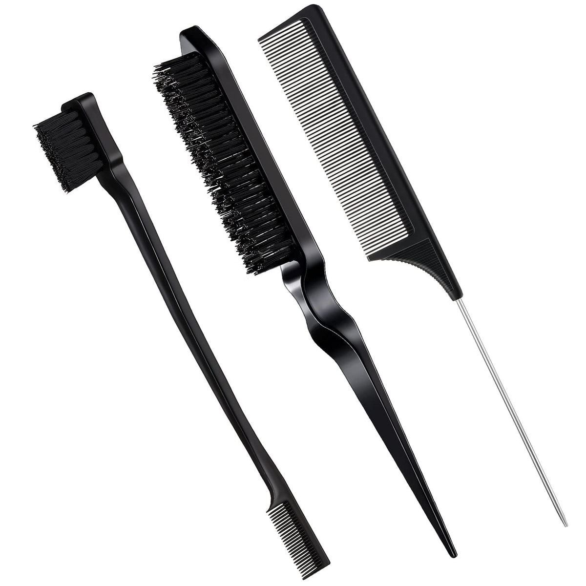 Geiserailie set de 3 cepillos para bordes, control preciso del peinado.